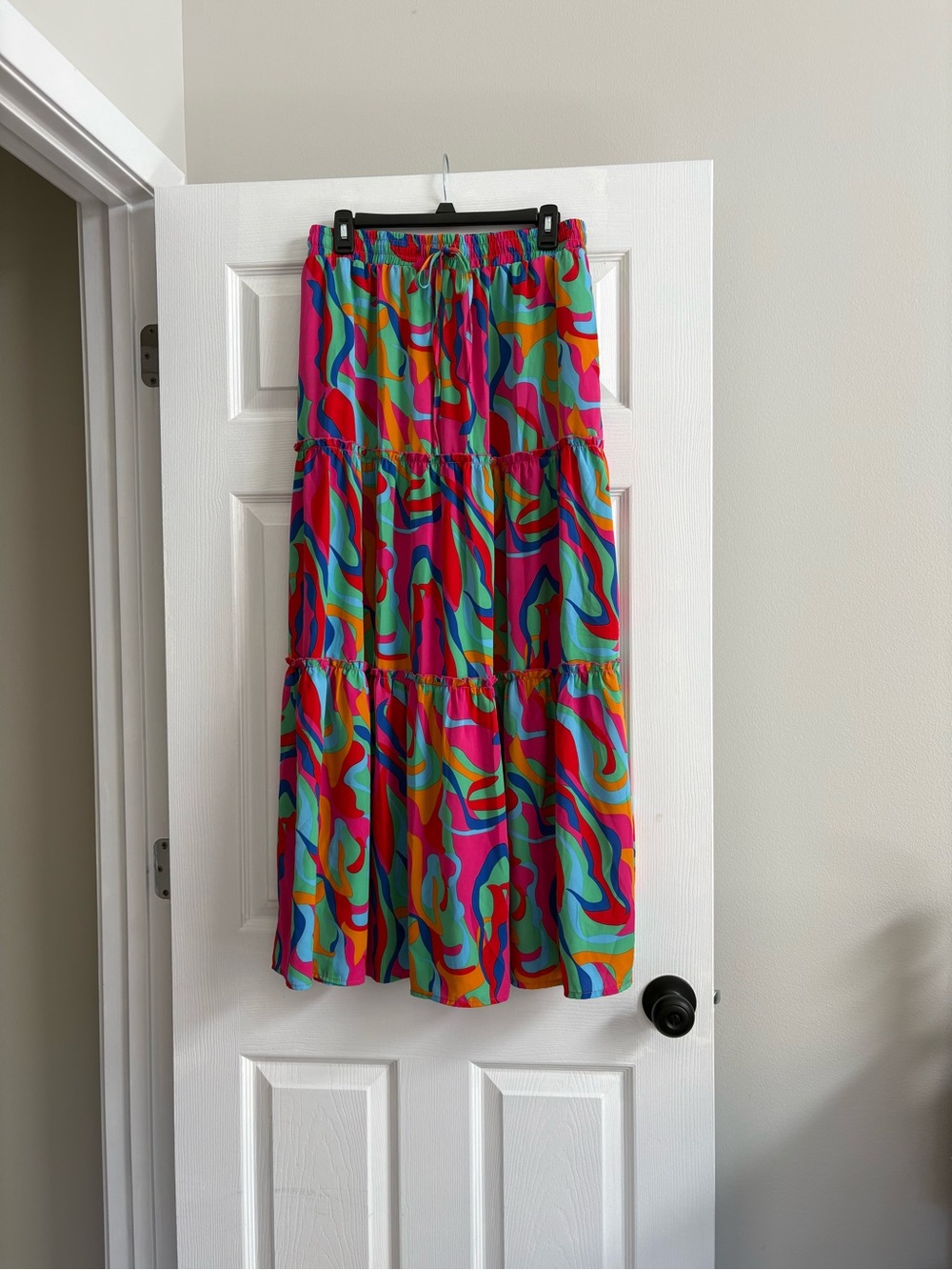 Vibrant Multi-Color Tiered Maxi Skirt